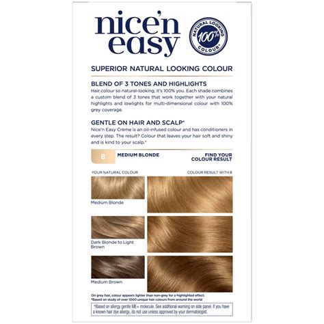 Clairol Nicen Easy Medium Blonde 8 Permanent Hair Dye Wilko