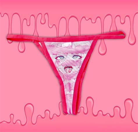 Pink Mesh Thong Lewd Micro Bikini Ahegao Face Manga Etsy