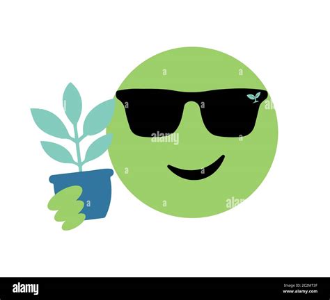 Smiling Green Emoji Holding A Plant In A Pot It Is Cool To Grow House