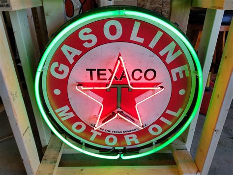 Texaco Tin Neon Sign Premier Auction