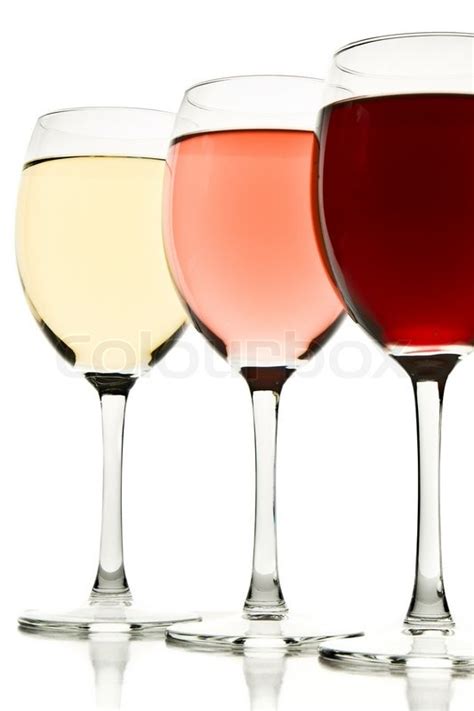 Three Glasses With White Rose And Red Stock Image Colourbox