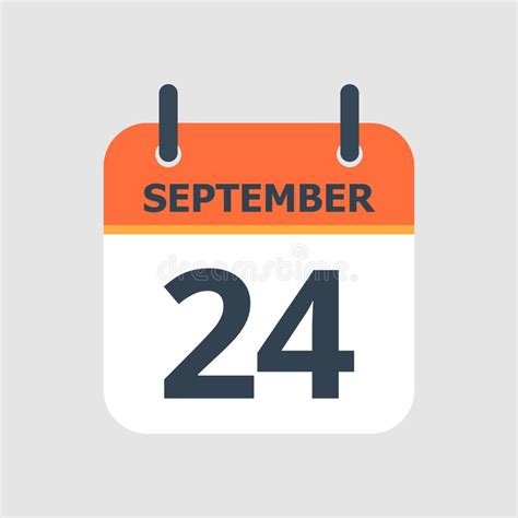 September 24th Day 24 Of Monthsimple Calendar Icon On White