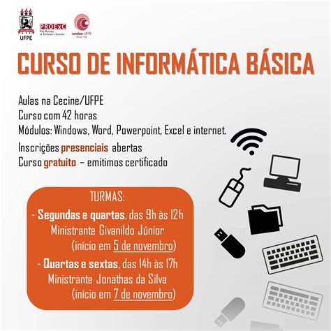 Curso De Informática Básica Nova Turma Nov2018 Noticias Ufpe
