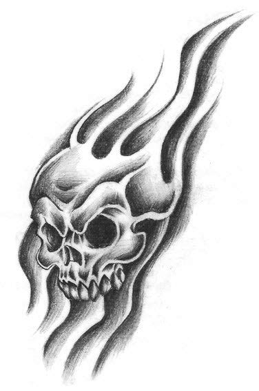 Flame Skull Tattoo Tattoo For A Week