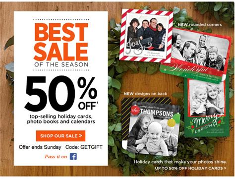 Your photo christmas cards will stand out among the stack. Shutterfly Coupon: 50% Off Photo Gifts & Prints for Christmas - Custom Printing Deals