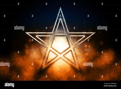 Pentagram Symbol Five Pointed Star Satanism Blue Symbol Stock Photo