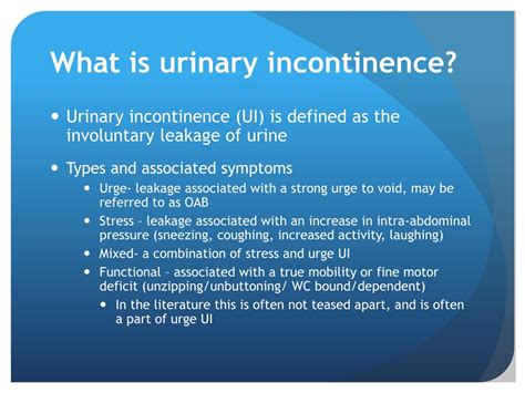 Ppt Understanding And Treating Urinary Incontinence In Older Adults
