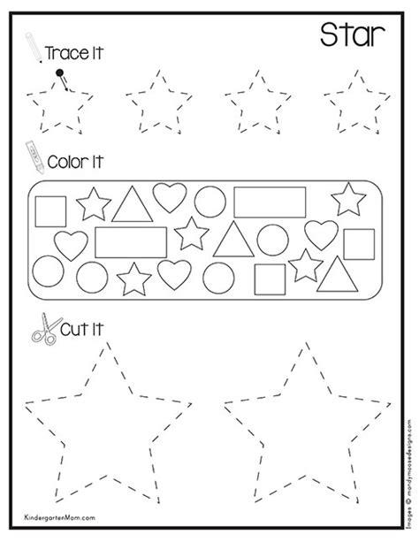 Star Worksheet Shapes Worksheet Kindergarten Preschoo