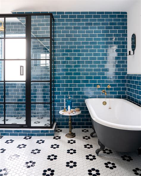 Blue Color Bathroom Tiles Rispa