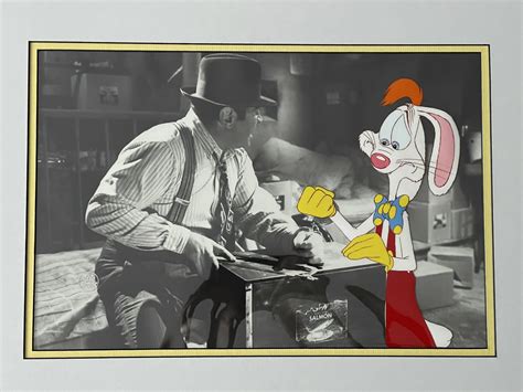 Who Framed Roger Rabbit Animation Cel Featuring Roger Handcuffed To Eddie In James Dornoff S