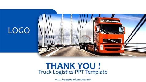 Truck Logistics Powerpoint Templates Blue Car And Transportation
