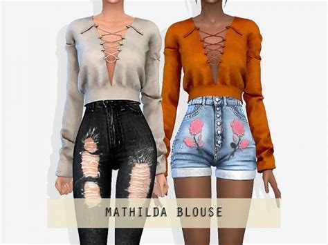 The Sims 4 Mathilda Blouse Sims Sims 4 Clothing Female Sims 4