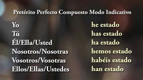 Estar Pretérito Perfecto Compuesto De Indicativo Conjugación De