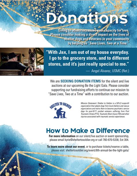 Donation Flyer Image Shelter To Soldier