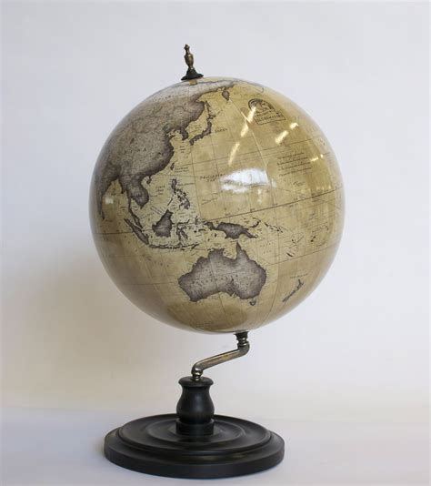 Hand Painted Ochre Livingstone Desk Globe Modern Cartography