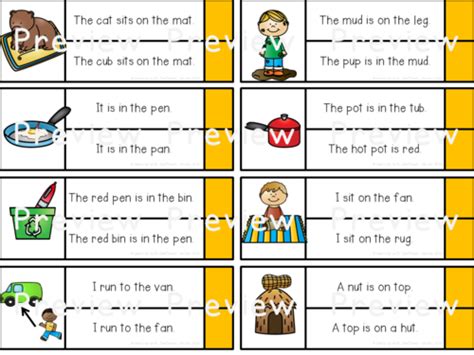 Build automaticity and fluency with the 175 cvc words. CVC Sentences Task Cards by margauxlangenhoven - Teaching Resources - TES