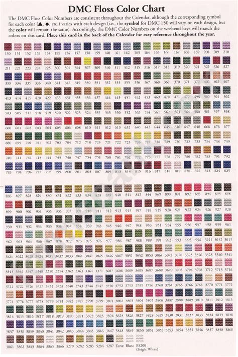 Dmc Color Chart With Names Link To Shopping Check List New Color