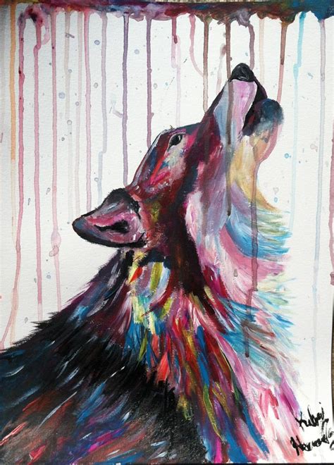 Wolf Cries Original Abstract Acrylic Painting By Kaloni Url