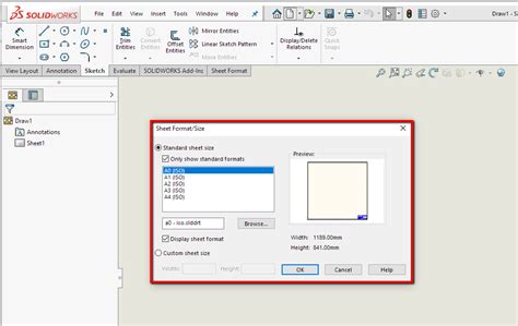 Configure Drawing Template To Prompt For Sheet Format Selection Hawk