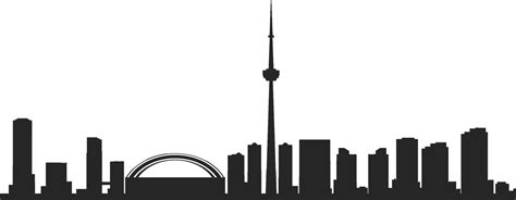 Toronto It Support - Toronto Skyline Black Line Clipart - Full Size Clipart (#1668832) - PinClipart