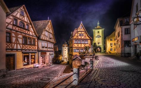 Rothenburg Germany House Road Urban Hdr Landscape