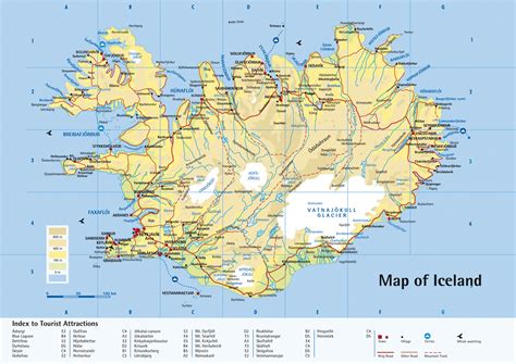 Подробная карта автомобильных дорог Исландии Исландия детальная