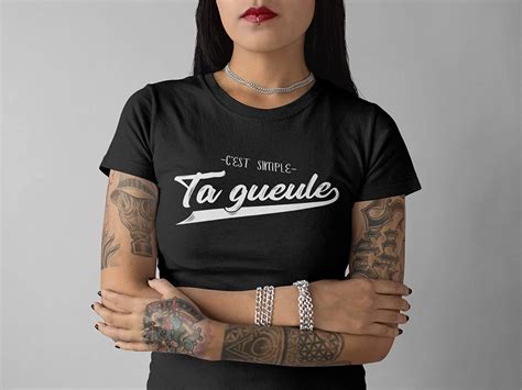 C Est Simple Ta Gueule T Shirt Pour Femme Citation Drole Québec Canada Femme Amazon Ca Handmade