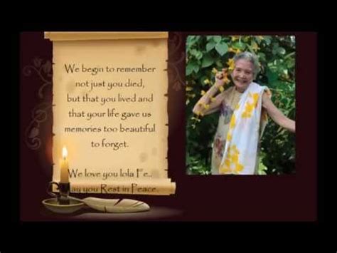In loving memory of jy grandmother. In Loving Memory of my Grandma "Lola Fe". - YouTube