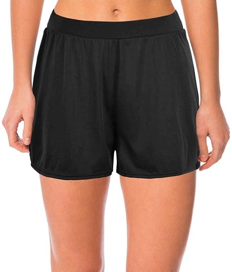 Septangle Womens Black Swim Sports Board Shorts Plus Size Black Size 22 Lrpu Ebay