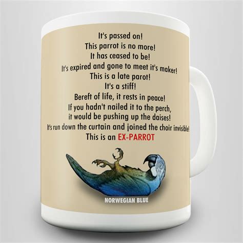 Dead Parrot Novelty T Mug Inspired By The Famous Monty Python Sketch Ebay