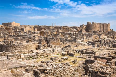 Dougga Roman Ruins A Unesco World Heritage Site In Tunisia Stock