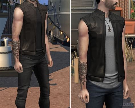 Leather Vest P At Darte77 Sims 4 Updates