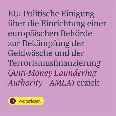 Eu Politische Einigung über Die Einrichtung Einer Europäischen Behörde Zur Bekämpfung Der