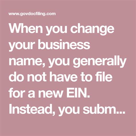 When You Change Your Business Name You Generally Do Not Have To File