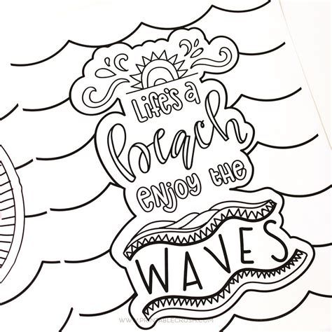 Grab these free printable flower swirl coloring pages for adults color away! Hand Lettered Summer Coloring Pages - Printable Crush