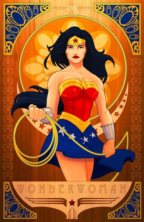 Art Nouveau Wonder Woman Comic Book Characters Comic Character Comic Books Art Comic Art