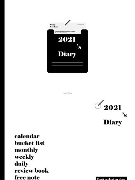 2021 Diary 고화질 하이퍼링크 없음 Pdf