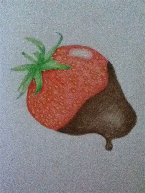 chocolate dipped strawberry drawing by tuliogirl dragoart