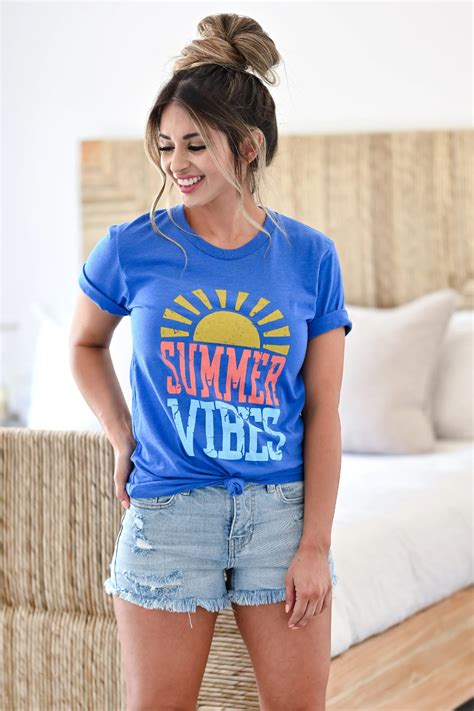 Preorder Summer Vibes Graphic Tee Blue Closet Candy Boutique