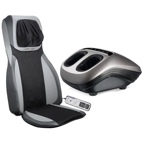 Electric Full Body Massager Massage Chair Cushion Grey And Foot Massager