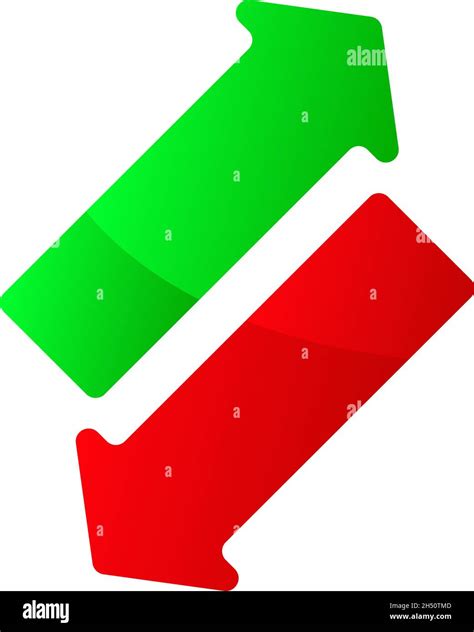 Green And Red Up And Down Arrow Arrow Pointing Upwards Downwards