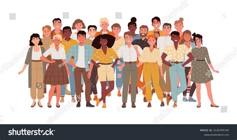 Multiracial Multicultural Group People Different Ages Stock Vector