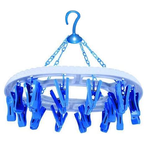 Funeiko Plastic Round Cloth Drying Hanging Hanger With 18 Clipspegs
