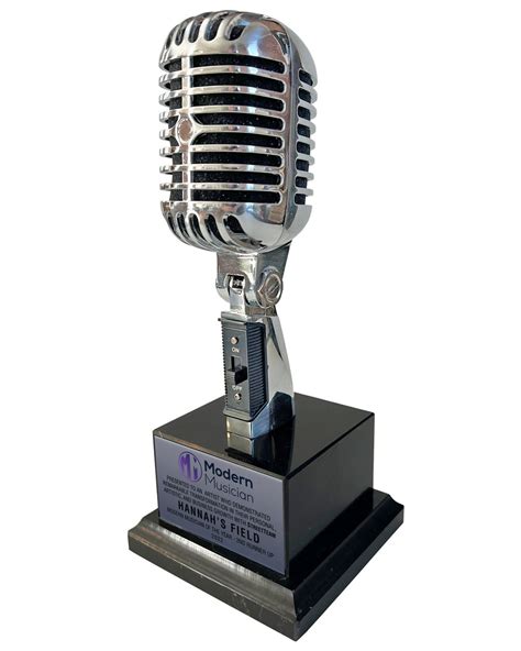 Chrome Microphone Trophy Award Rockstar Real Metal Vintage Retro Mic