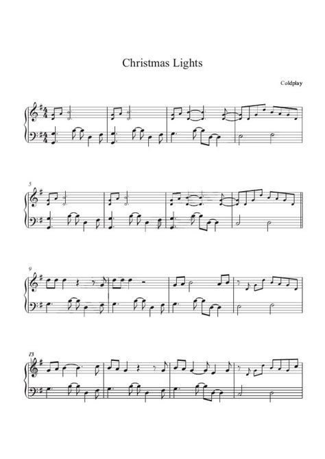 Christmas Lights Coldplay Piano Sheet Music