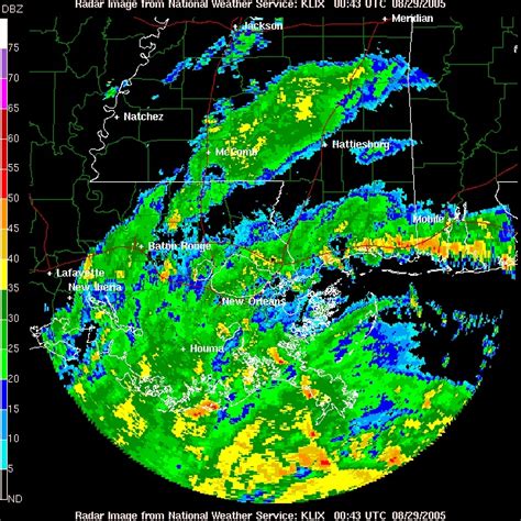 Week 14 Doppler Radar Image Of Hurricane Katrina Doppler Radar