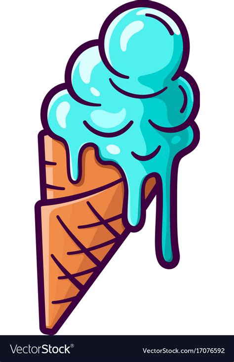 Next, make a line on the top of the v shape that is slightly longer than the top of the v. Cartoon melting ice cream balls in cone Royalty Free Vector