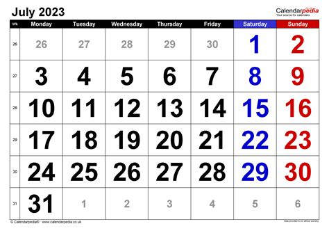 July 2023 Calendar Free Printable Calendar July 2023 Calendar Free