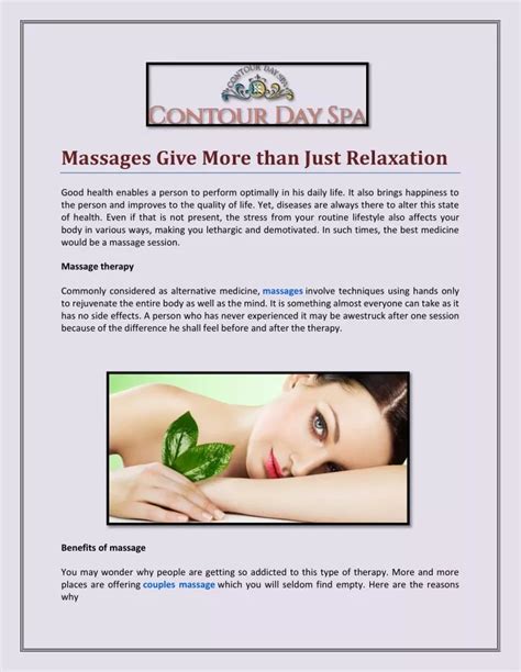 ppt massages give more than just relaxation powerpoint presentation free download id 8310703