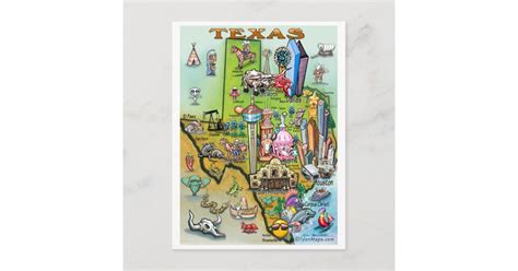 Texas Fun Map Postcard Zazzle
